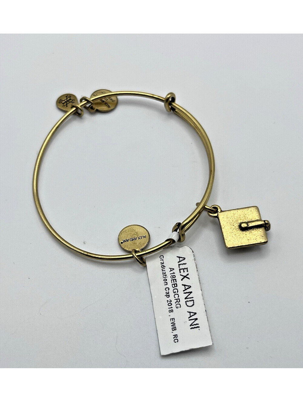 Alex and Ani Expandable Adjustable Wire Bracelet Charm 1 pc Graduation Cap NWT